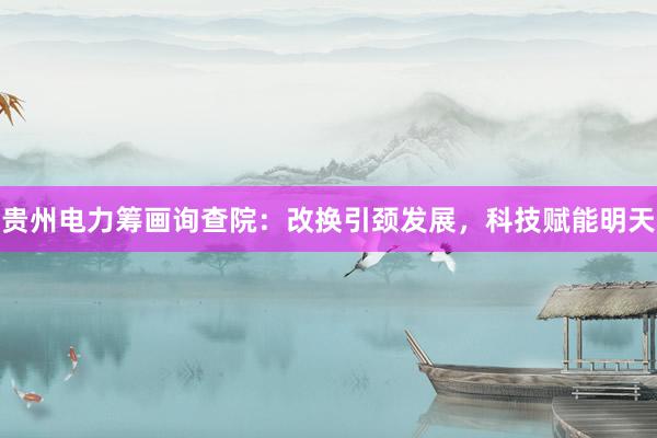 贵州电力筹画询查院：改换引颈发展，科技赋能明天